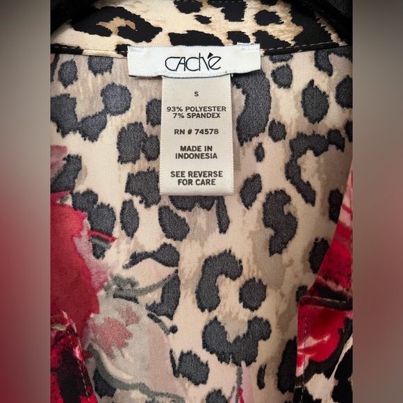 Cache Animal Print Blouse Size S - Picture 6 of 7
